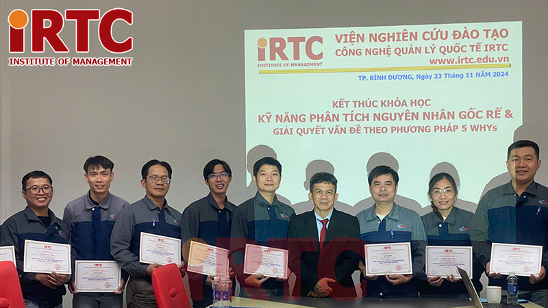 kết thúc khóa học Kỹ năng phân tích nguyên nhân gốc rễ và giải quyết vấn đề theo phương pháp 5 WHYS