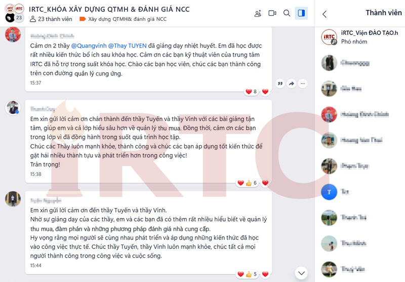 cảm nhận của học viên về khóa học