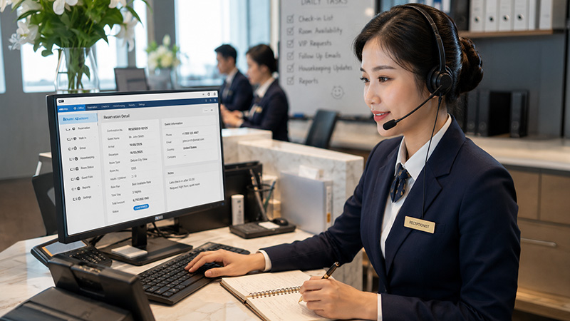 công việc của lễ tân khách sạn