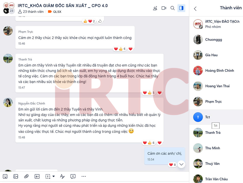 Cảm nhận của học viên về khóa học giám đốc sản xuất